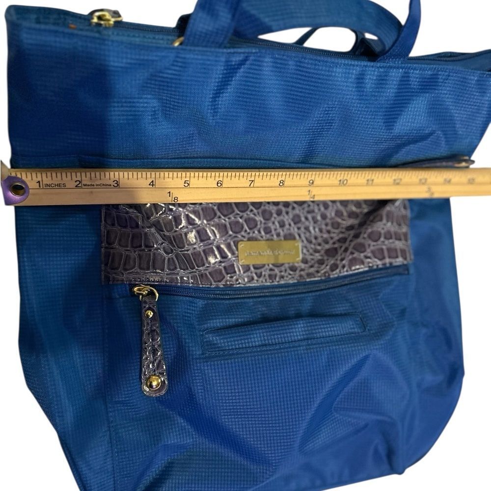 Samantha Brown  Blue Laptop Bag with Crocodile Pattern/ Travel - Picture 5 of 16